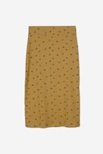 Side Button Split Ribbed Skirt