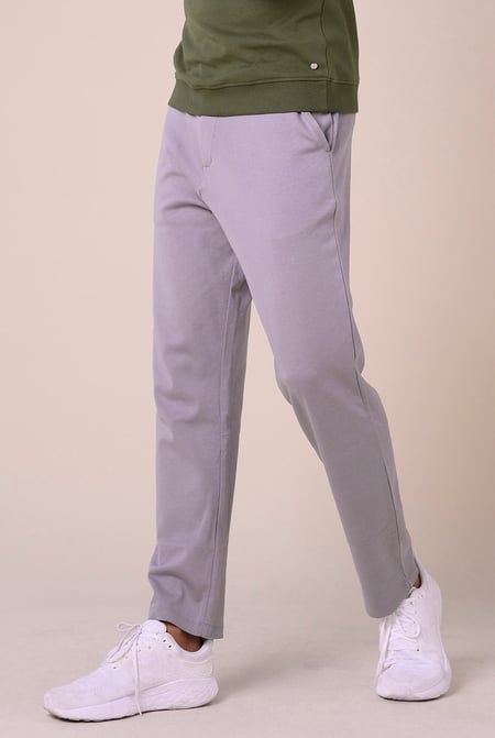Grey Slim Fit Jersey Trouser With Drawcord