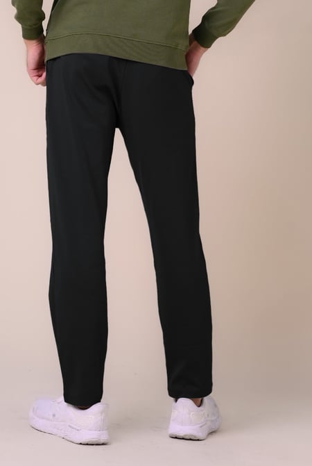 Black Slim Fit Jersey Trouser With Drawcord