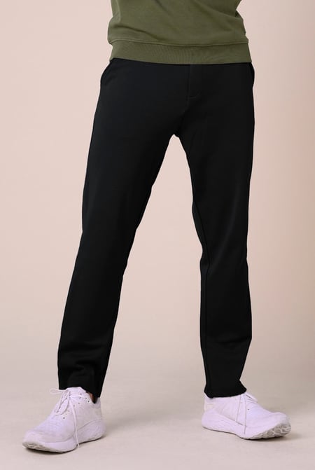 Black Slim Fit Jersey Trouser With Drawcord