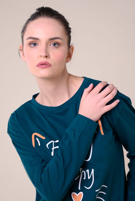 Green Feeling Sleepy Long Sleeve Pyjama Set