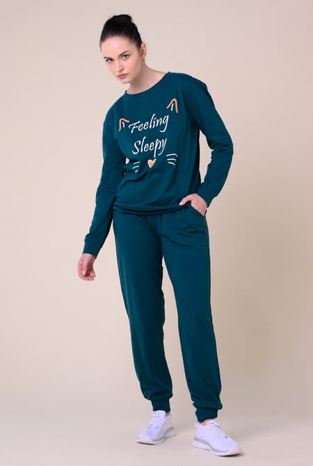 Orange Feeling Sleepy Long Sleeve Pyjama Set