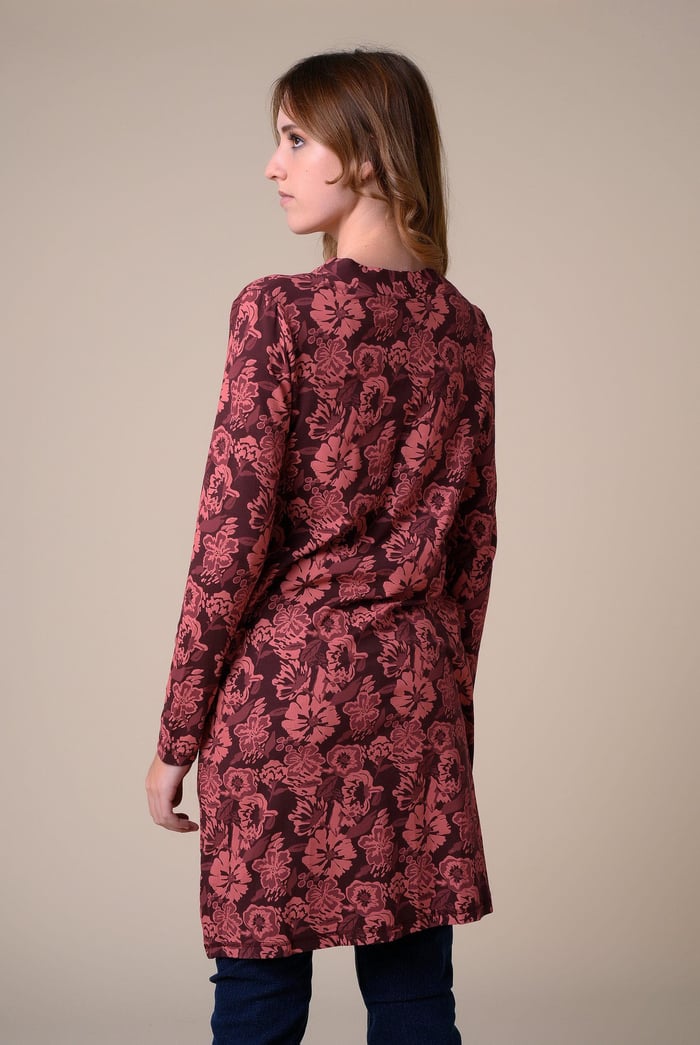 Womens Wild Flower Print Longline Midi Dress