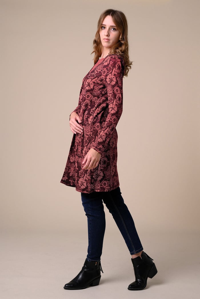 Womens Wild Flower Print Longline Midi Dress