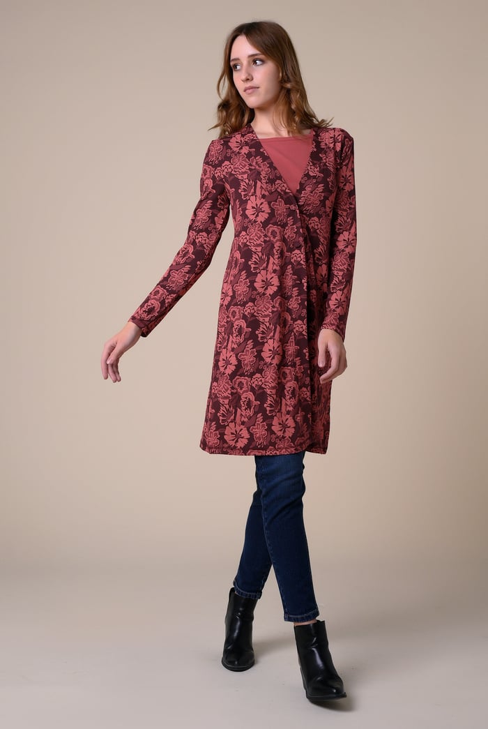 Womens Wild Flower Print Longline Midi Dress