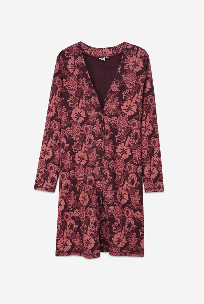 Womens Wild Flower Print Longline Midi Dress