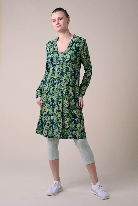 Womens Wild Flower Print Longline Midi Dress