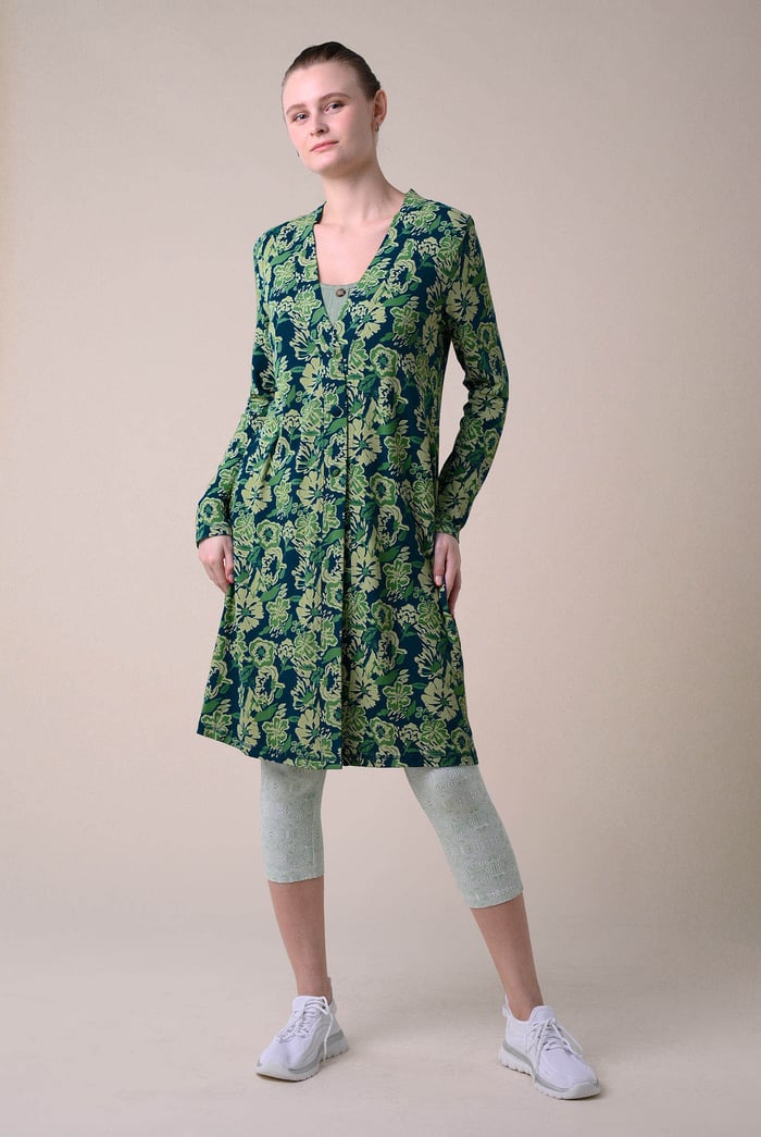Womens Wild Flower Print Longline Midi Dress