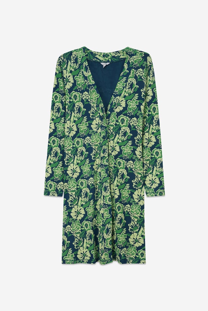 Womens Wild Flower Print Longline Midi Dress