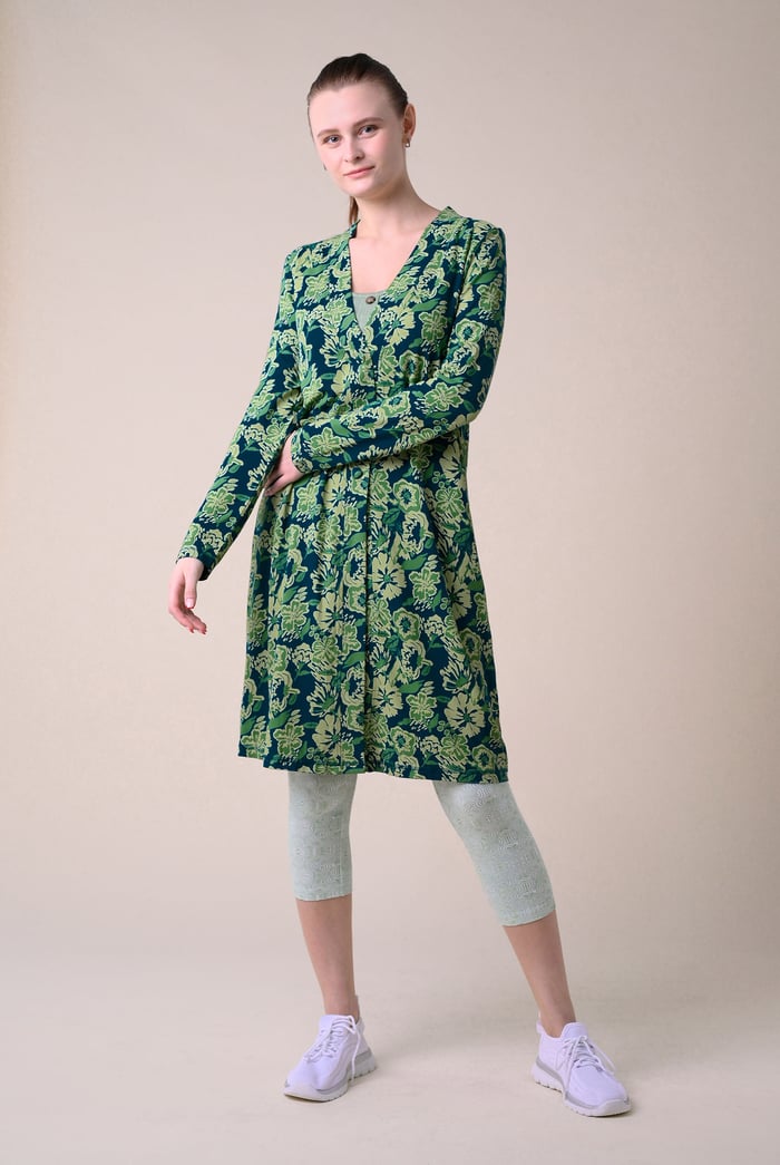 Womens Wild Flower Print Longline Midi Dress