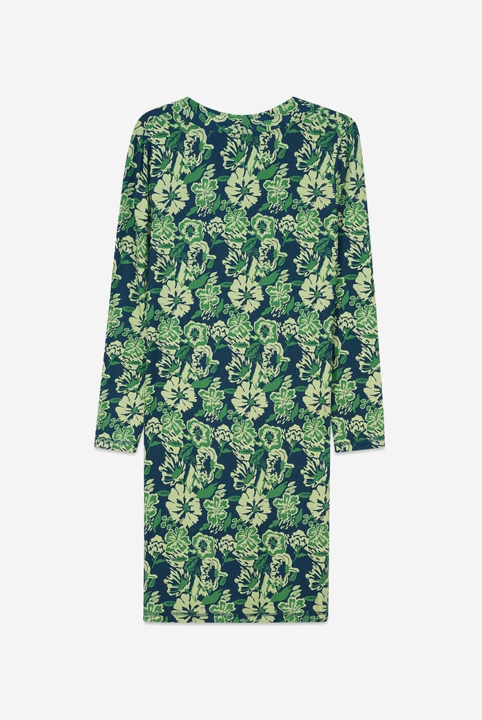 Womens Wild Flower Print Longline Midi Dress