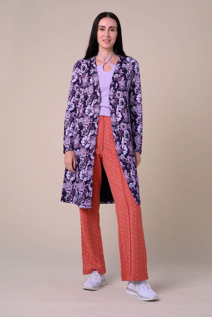 Womens Wild Flower Print Longline Midi Dress