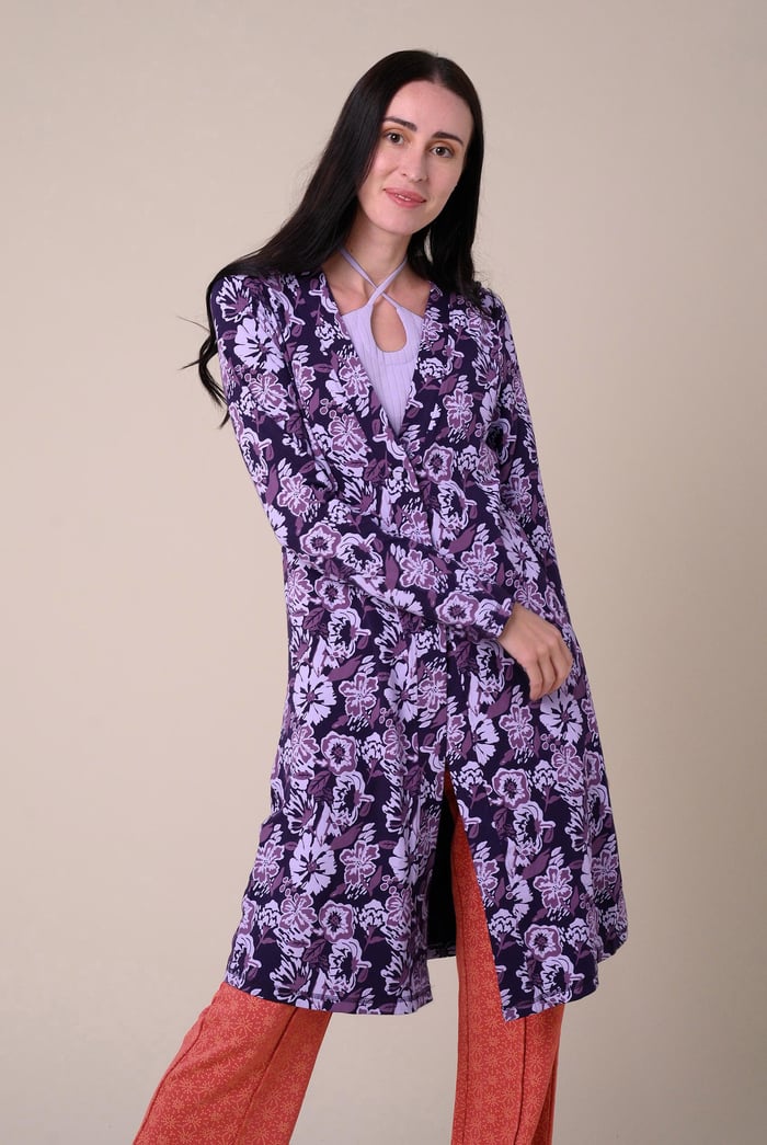 Womens Wild Flower Print Longline Midi Dress