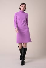 Ribbed Roll Neck Long Sleeve Mini Dress