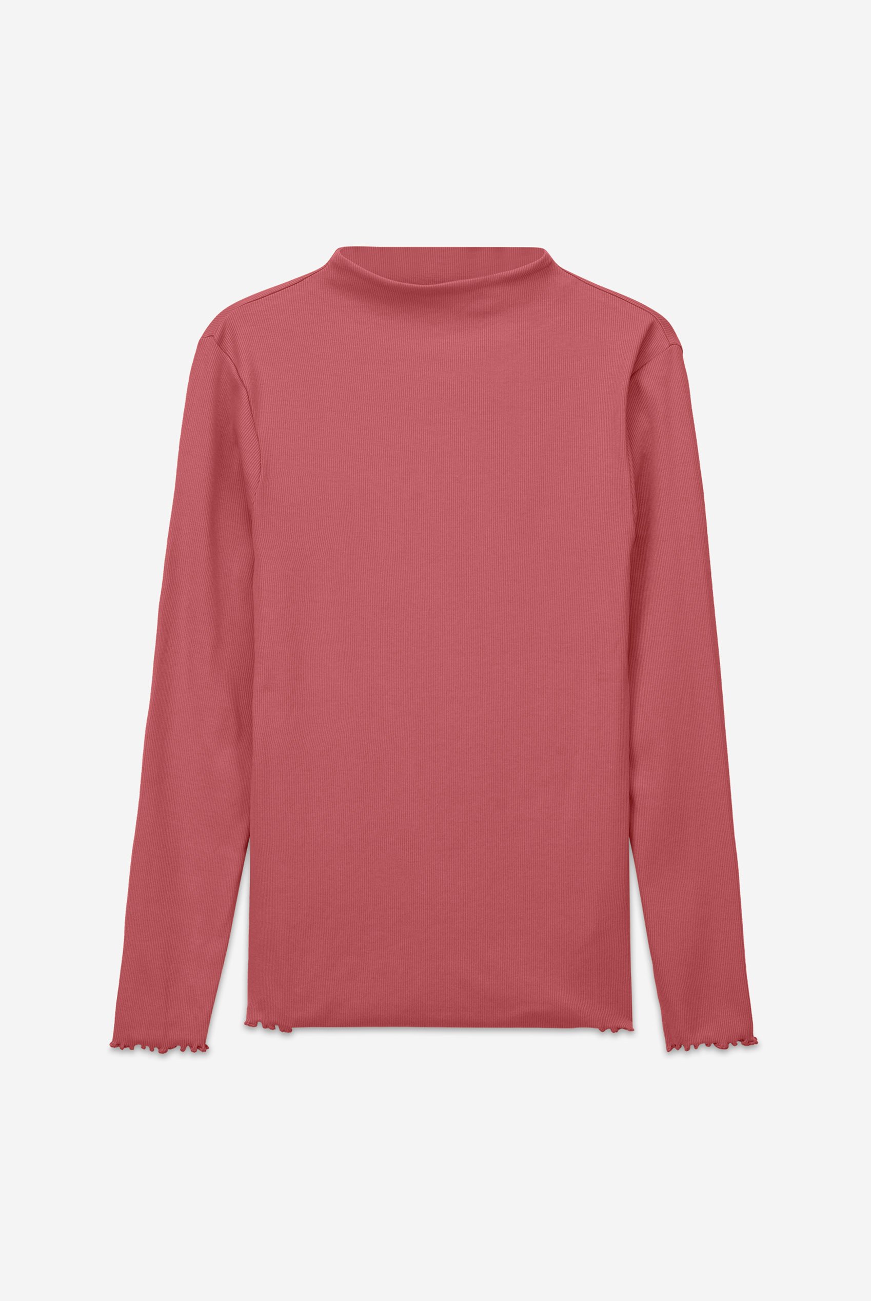 Womens High Neck Ribbed Top