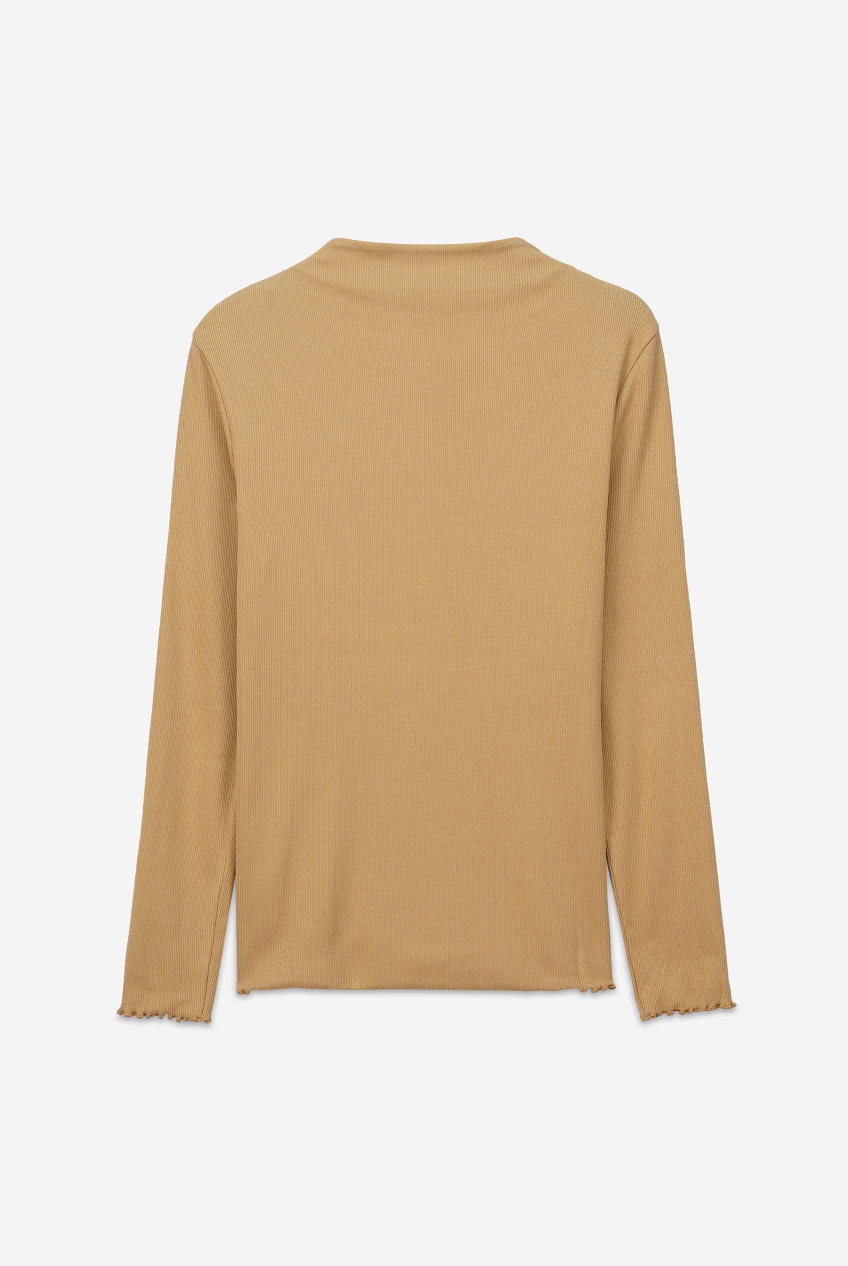 Womens High Neck Ribbed Top