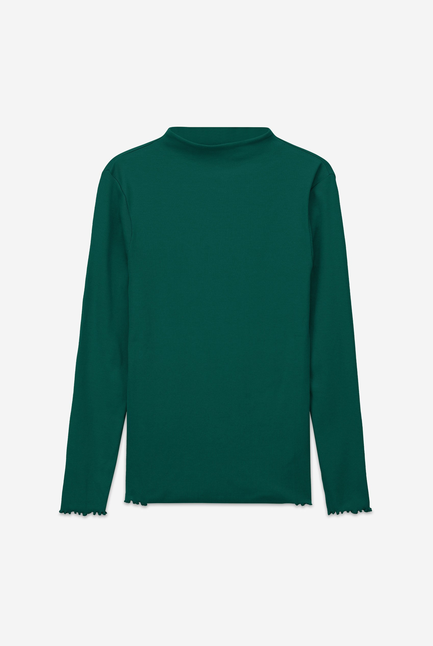 Womens High Neck Ribbed Top