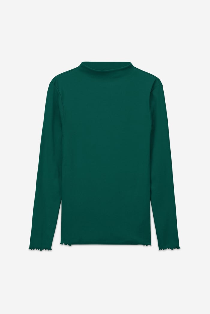 Womens High Neck Ribbed Top