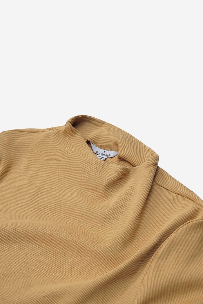 Womens High Neck Ribbed Top