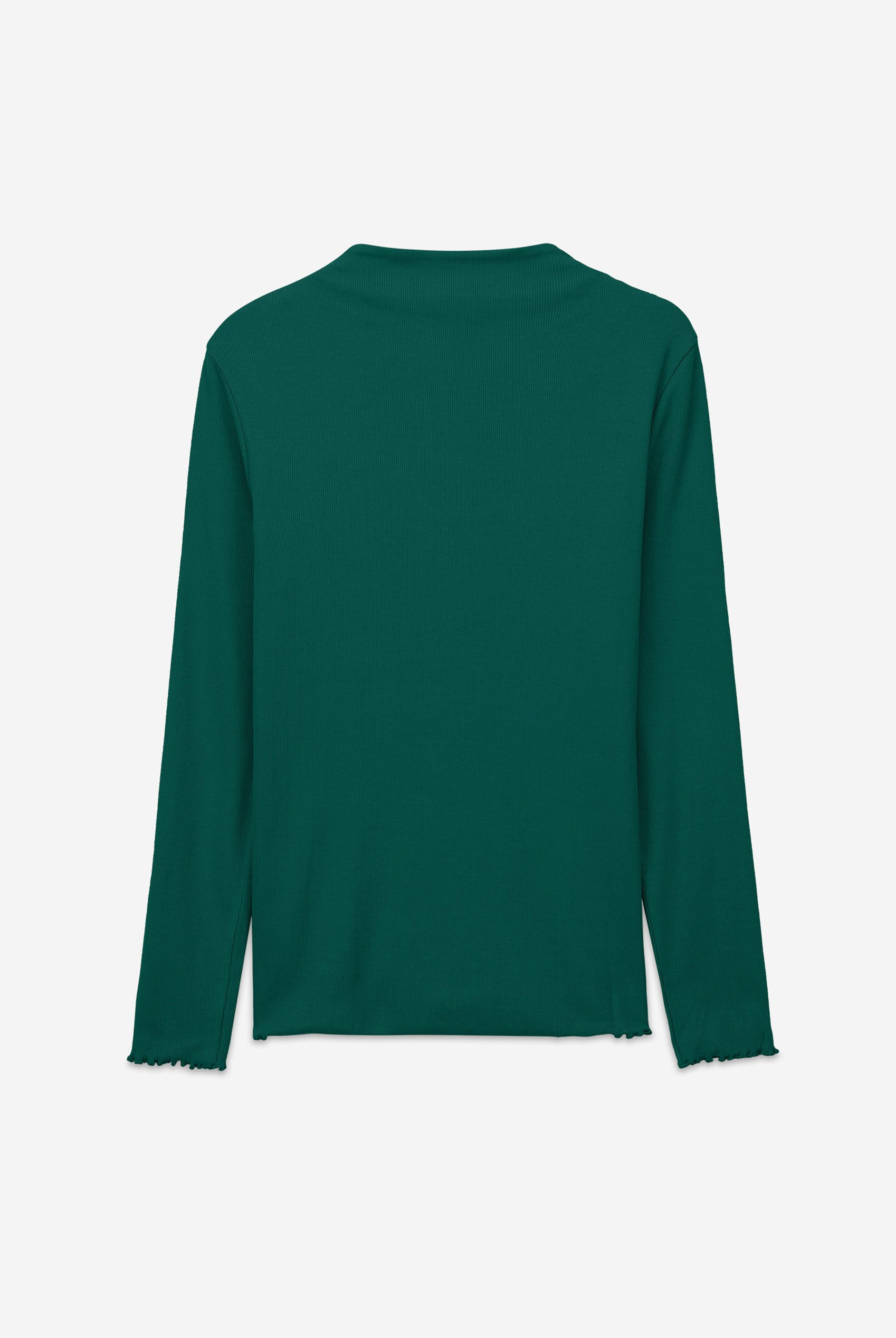 Womens High Neck Ribbed Top