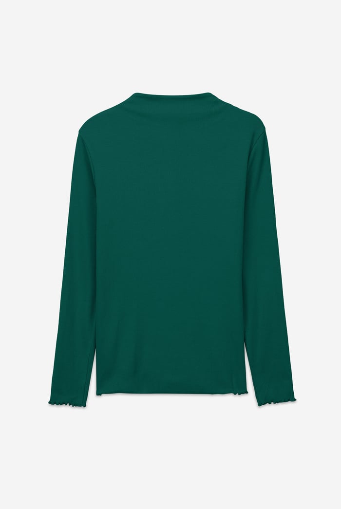 Womens High Neck Ribbed Top