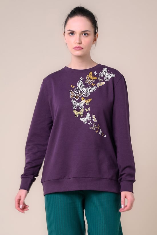 Womens Butterfly Print Sweatshirt