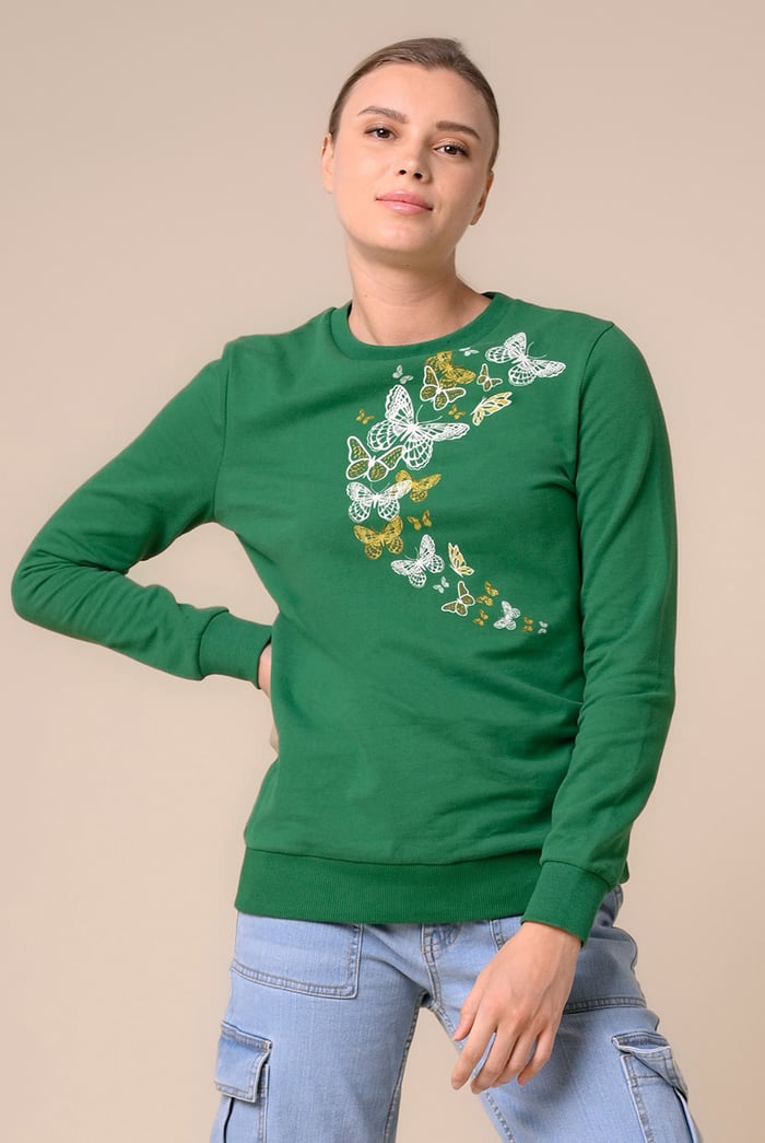 Womens Butterfly Print Sweatshirt