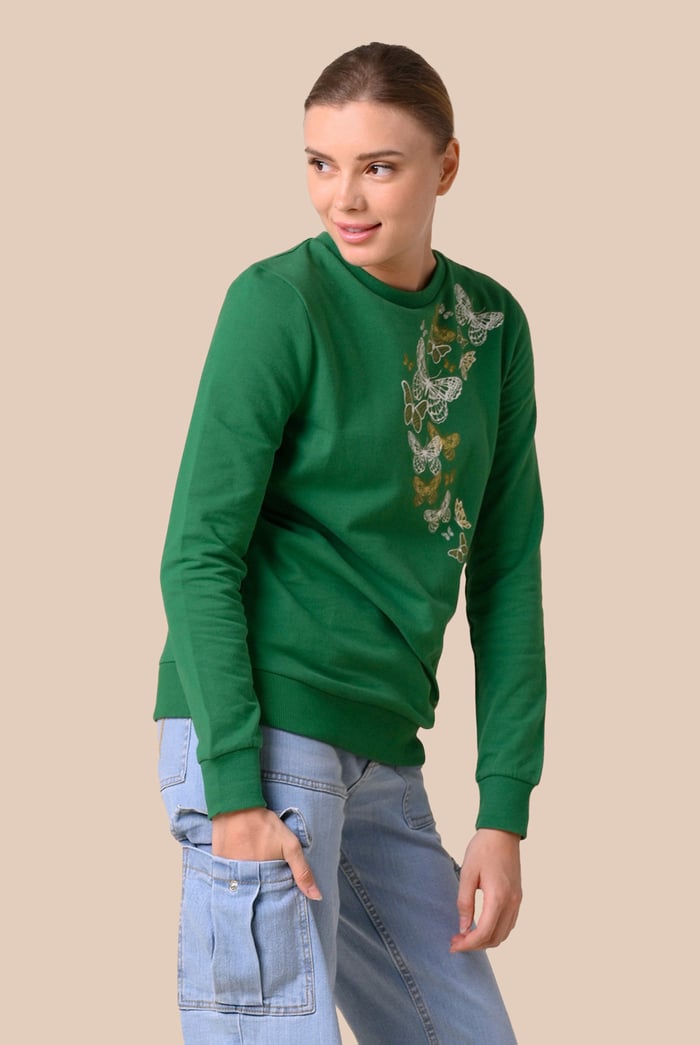 Womens Butterfly Print Sweatshirt