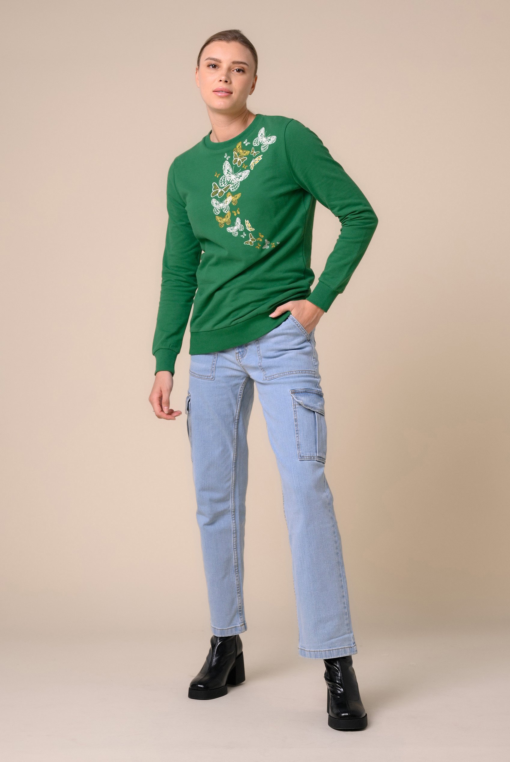 Womens Butterfly Print Sweatshirt