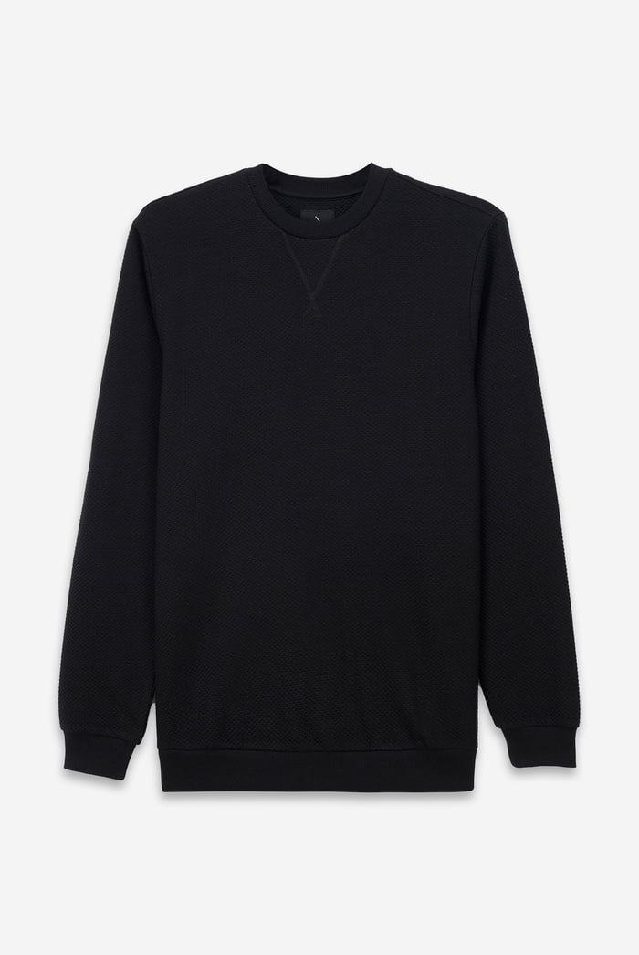 Mens Crew Neck Design Rib Sweatshirt