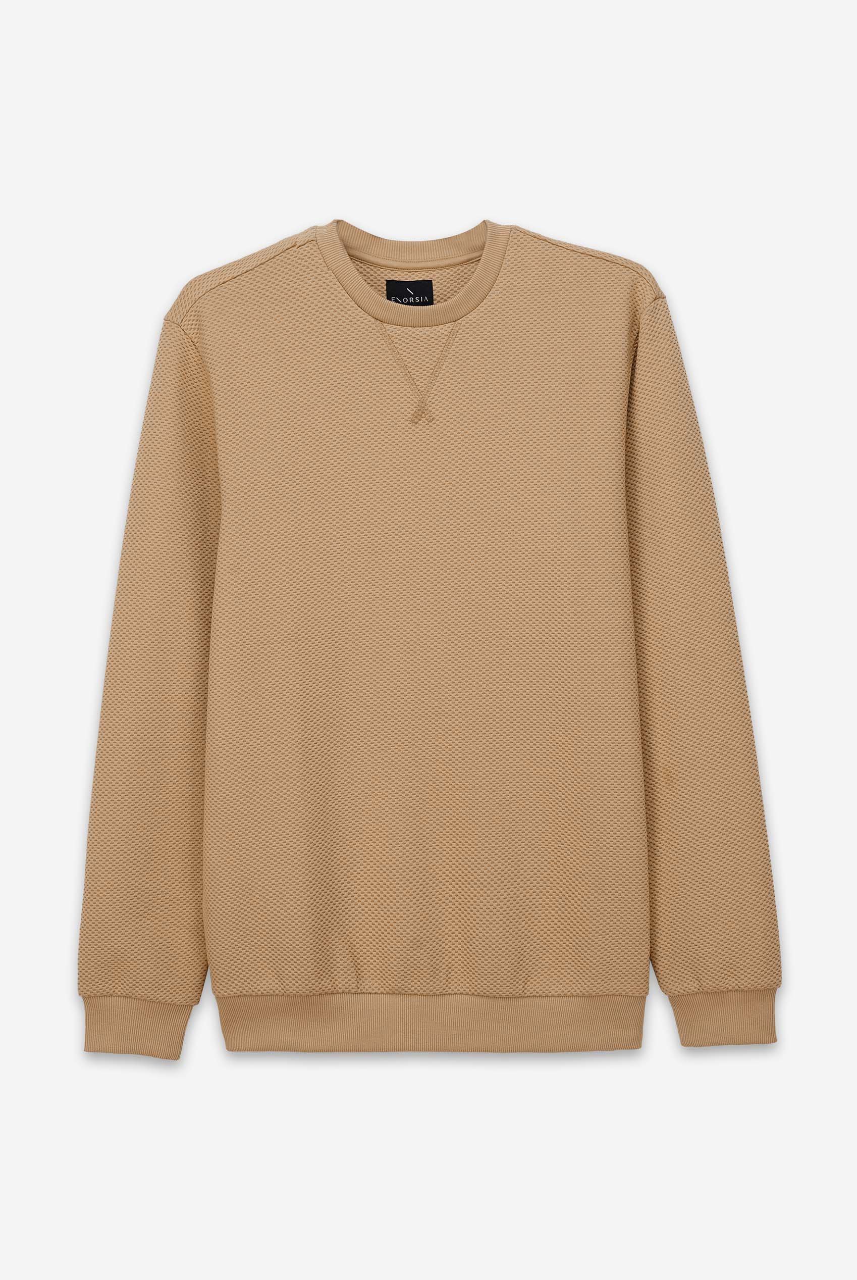 Mens Crew Neck Design Rib Sweatshirt
