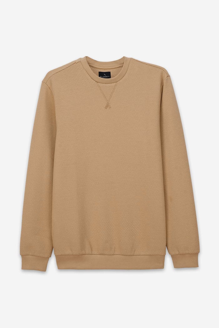 Mens Crew Neck Design Rib Sweatshirt