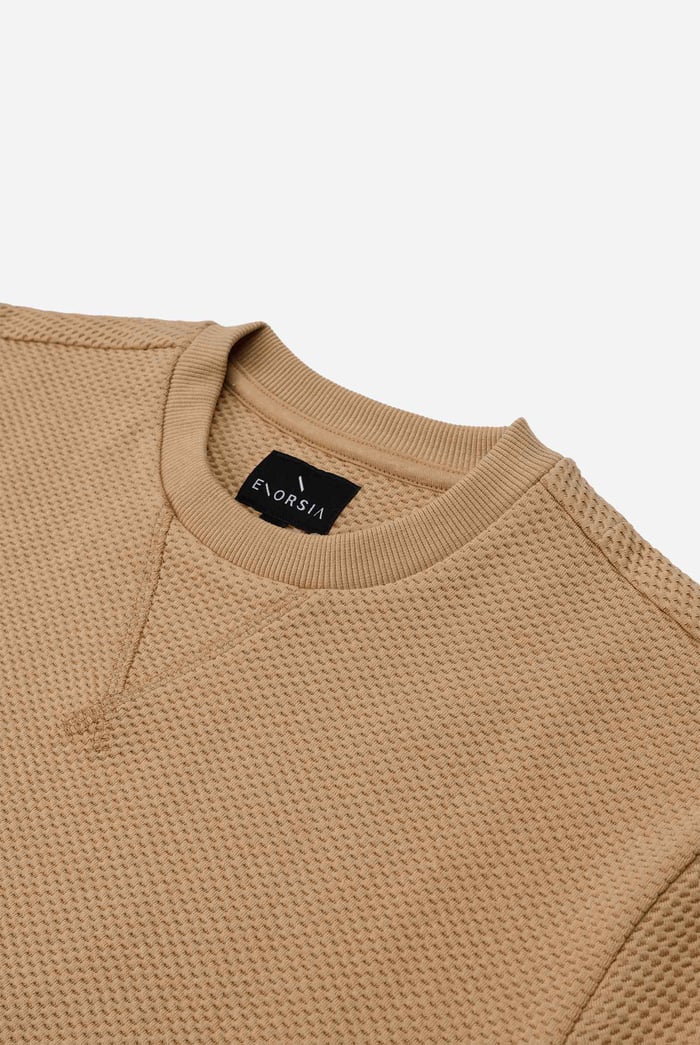 Mens Crew Neck Design Rib Sweatshirt