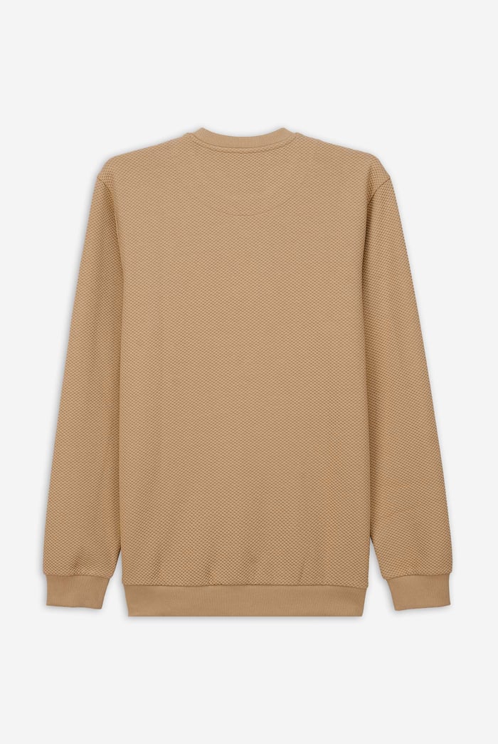 Mens Crew Neck Design Rib Sweatshirt