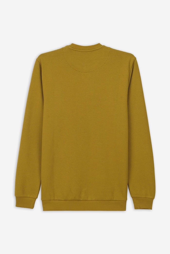 Mens Crew Neck Design Rib Sweatshirt