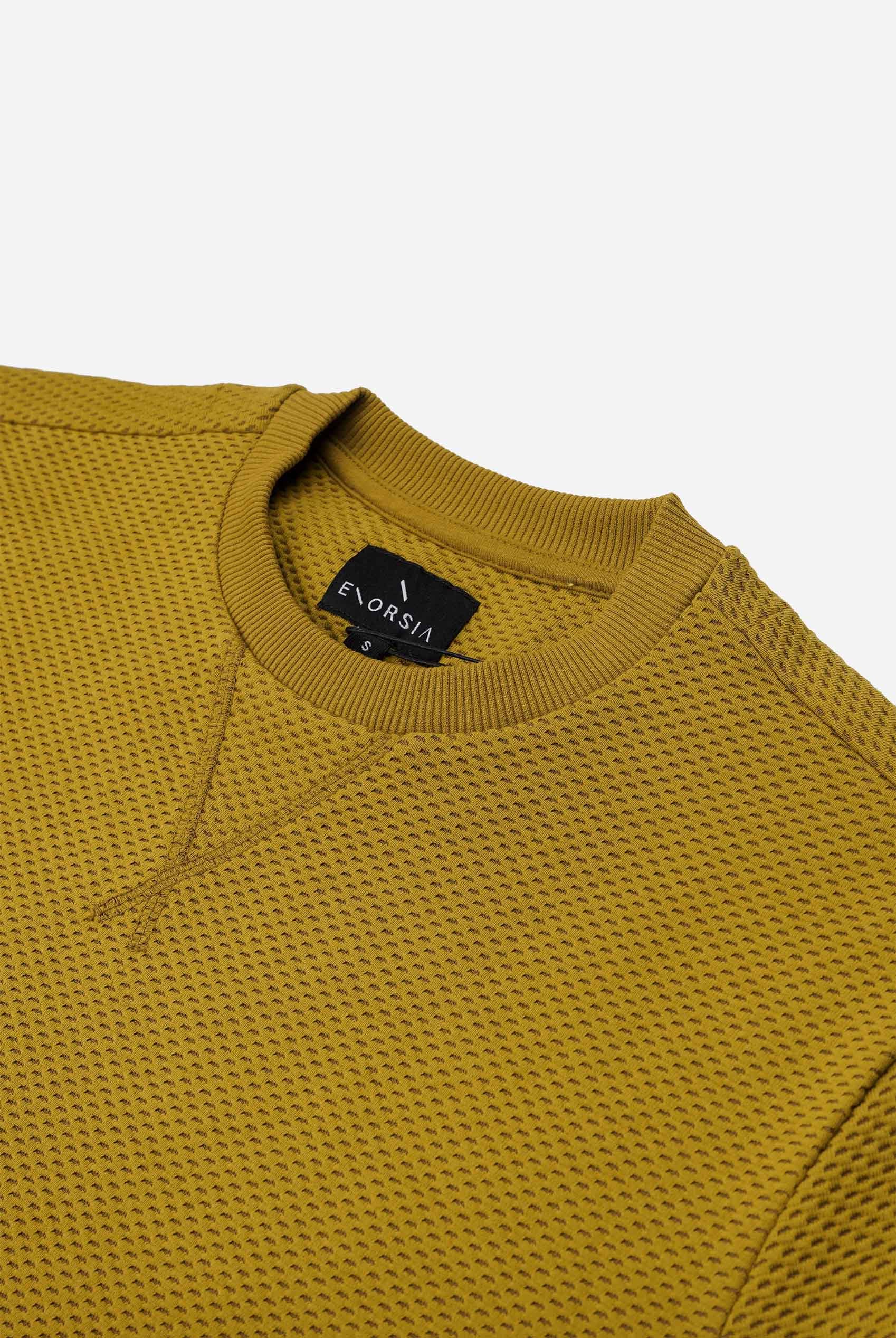 Mens Crew Neck Design Rib Sweatshirt