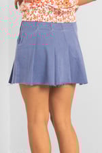 Pleated Design Frayed Raw Hem Mini Skirt