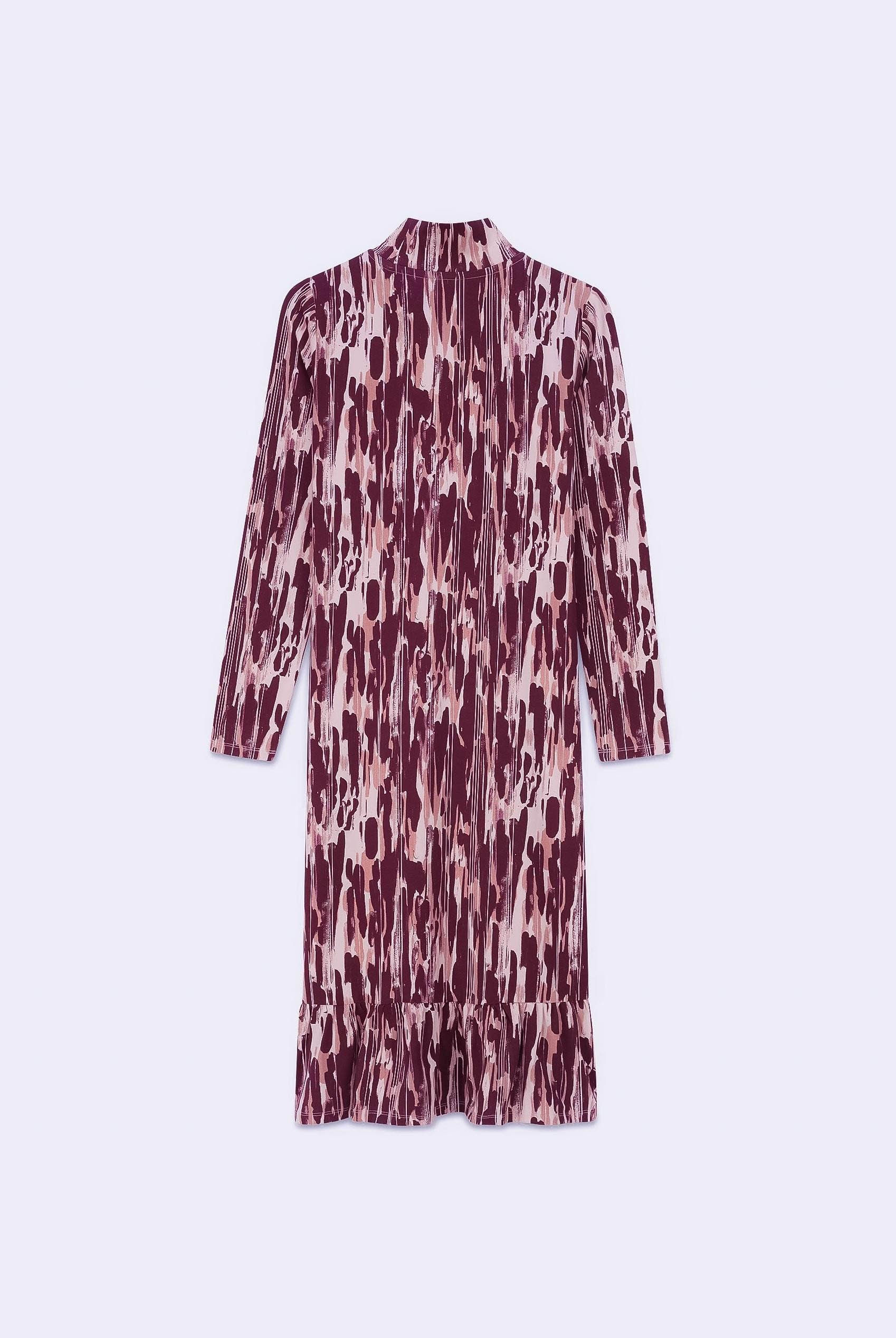 Womens Cut Out Printed Midi Flare Dress