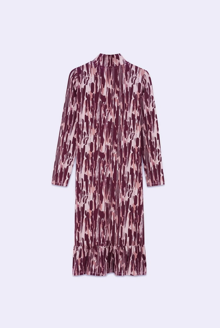Womens Cut Out Printed Midi Flare Dress
