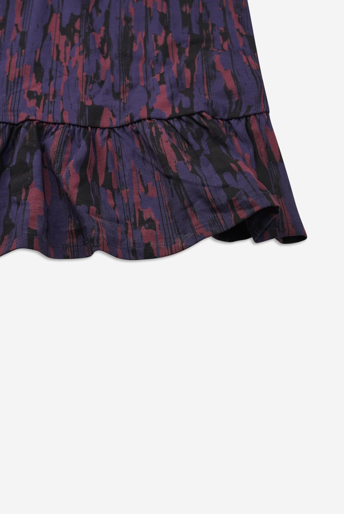 Womens Cut Out Printed Midi Flare Dress