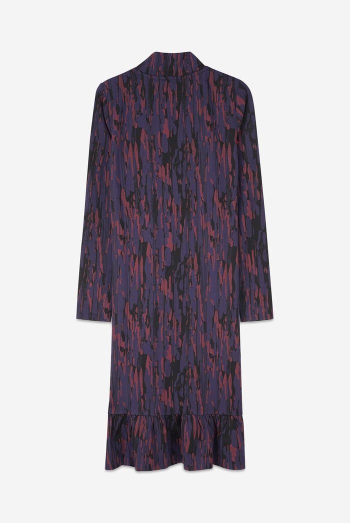 Womens Cut Out Printed Midi Flare Dress