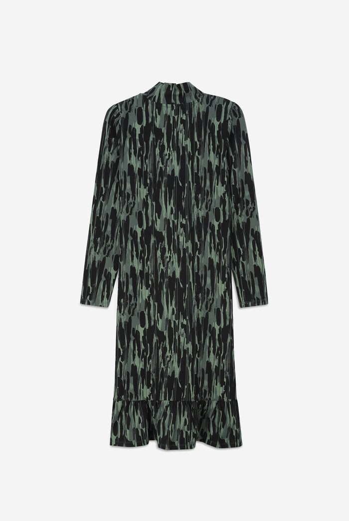 Womens Cut Out Printed Midi Flare Dress
