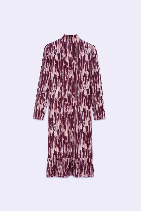 Womens Red Cut Out Printed Midi Flare Dress