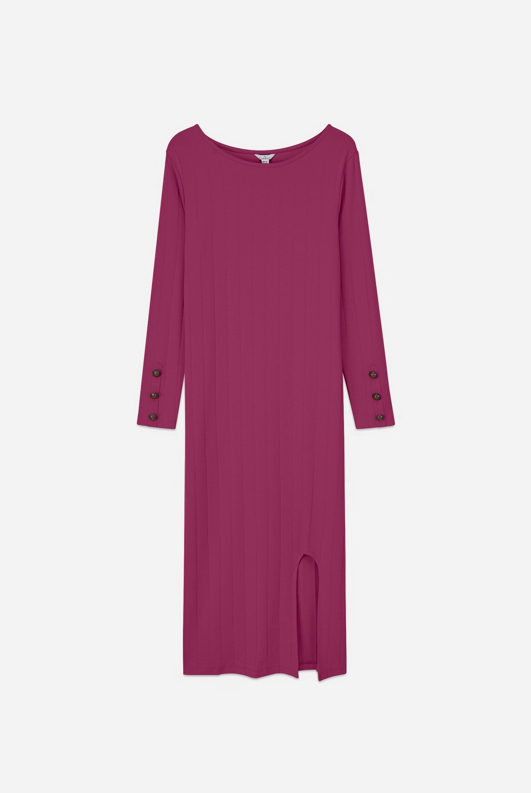 Ruched Button Decor Long Sleeve Tunic Dress