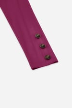 Ruched Button Decor Long Sleeve Tunic Dress