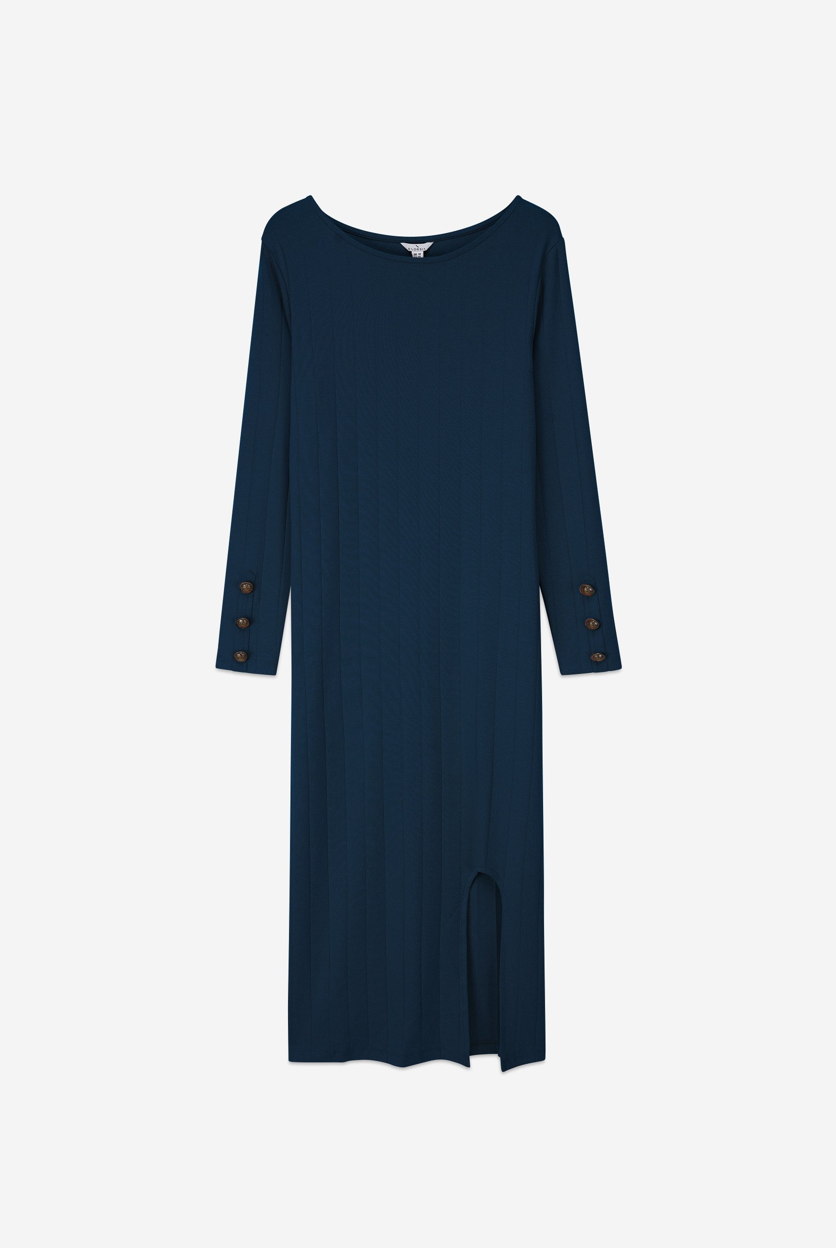Ruched Button Decor Long Sleeve Tunic Dress