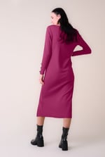 Ruched Button Decor Long Sleeve Tunic Dress