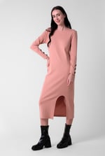 Ruched Button Decor Long Sleeve Tunic Dress
