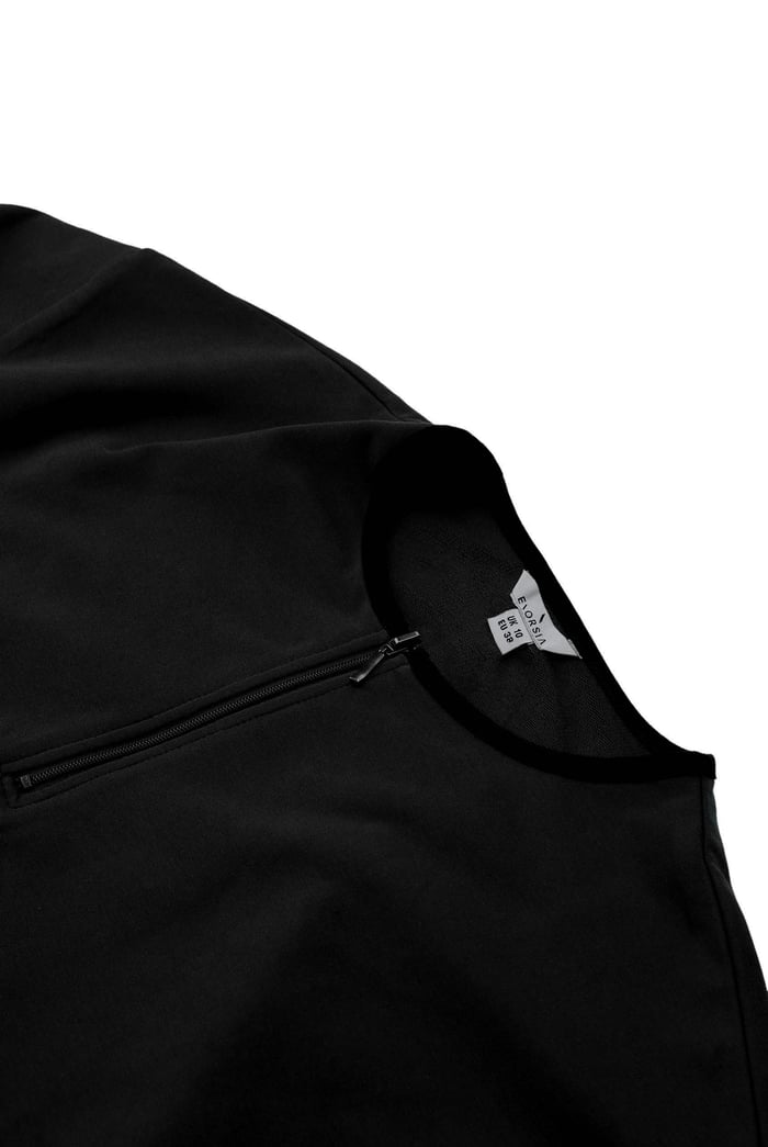 Womens Drop Shoulder Zip Through Top