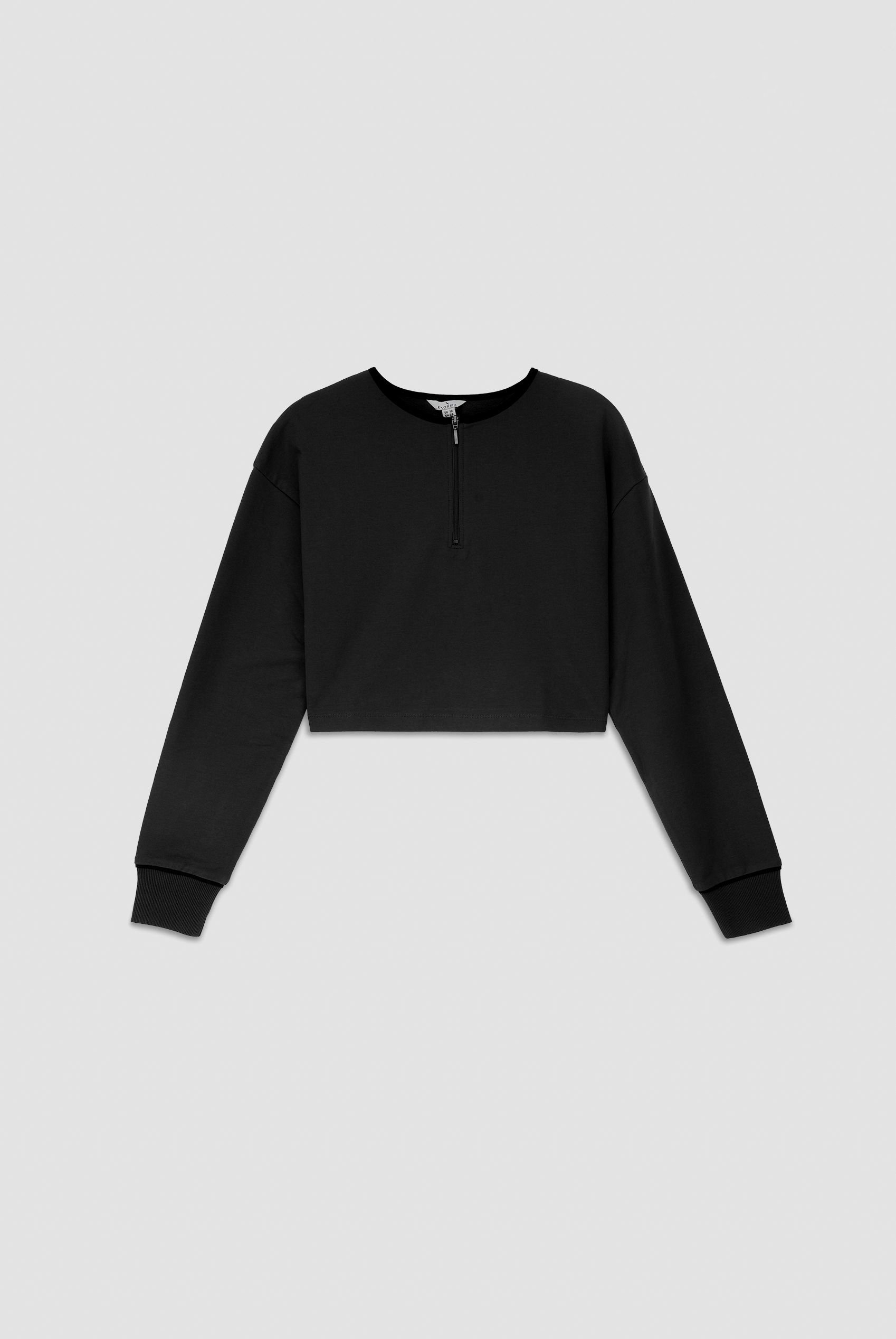 Womens Drop Shoulder Zip Through Top